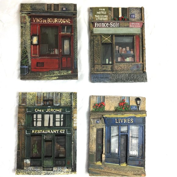 WALL Plaques Chiu Tak Hak Paris Store Front Vtg - Picture 1 of 8